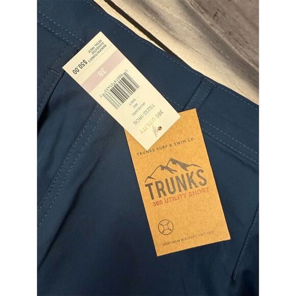 Men's Cargo Shorts Size 38 Blue Quick-Dry Elastic Waist Summer Casual - Picture 7 of 8